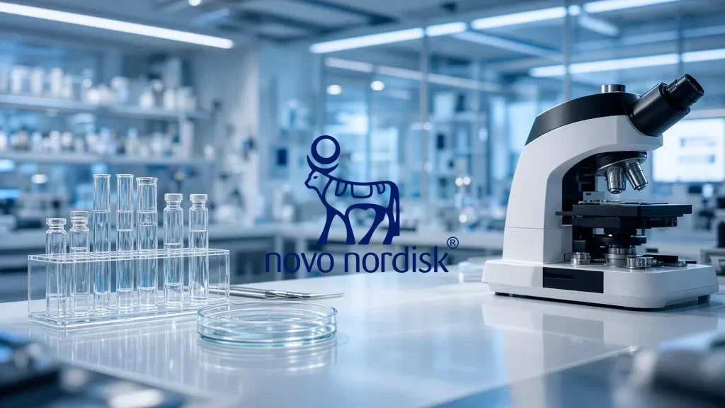 Novo Nordisk Aktie: Lizenzvertrag mit Hengrui über 2,6 Milliarden Novo Nordisk Aktie - Beitragsbild (KI-generiertes Symbolbild)