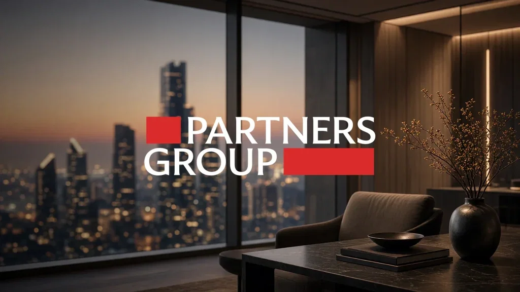 Partners Group-Aktie: Wahnsinn pur! Abstrakte Darstellung eines modernen Finanzdistrikts bei Dämmerung, symbolisiert Wachstum und institutionelles Kapital.