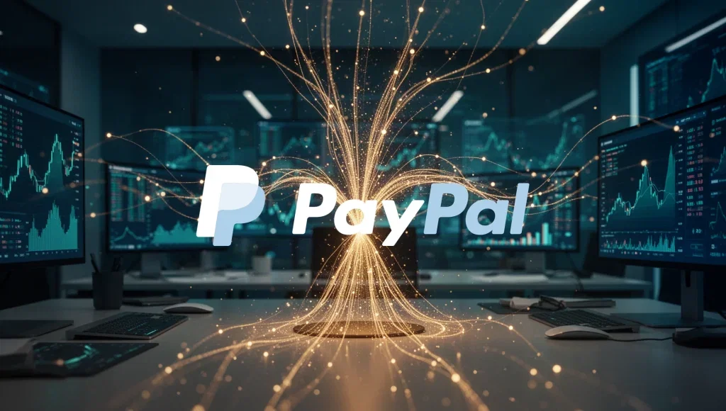 PayPal Aktie: PYUSD beschleunigt Dividenden-Transfers PayPal Aktie - Beitragsbild (KI-generiertes Symbolbild)