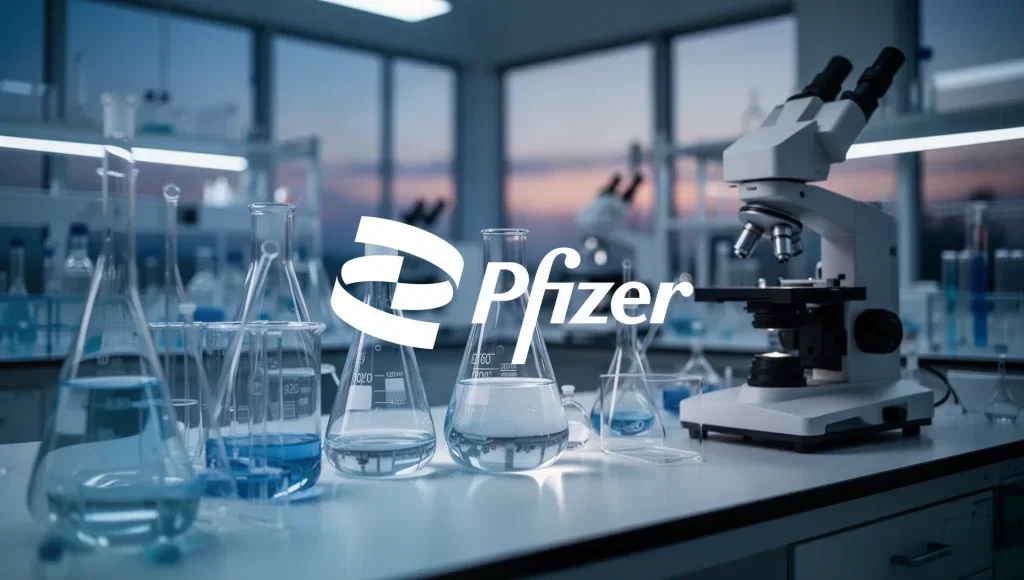 Pfizer Aktie: Vereinbart Sec61-Forschung mit Enodia Pfizer Aktie - Beitragsbild (KI-generiertes Symbolbild)