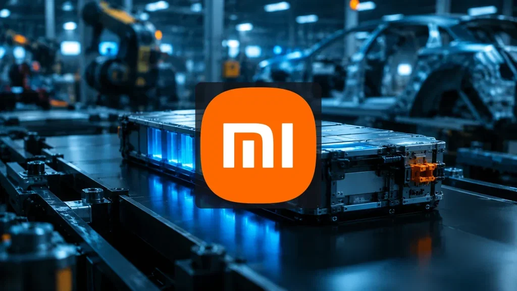 Xiaomi-Aktie: Plötzlich dieser Paukenschlag! Ein modernes Lithium-Ionen-Batteriemodul auf einer industriellen Fertigungslinie in einer hochtechnologischen Umgebung.